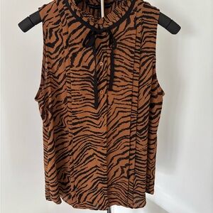 White House Black Market Zebra Print Sleeveless Blouse